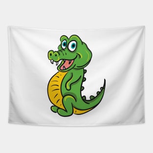 Cute crocodile or alligator cartoon Tapestry