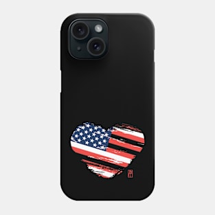 I love my country. I love the USA. I am a patriot. In my heart, there is always the flag of the USA Phone Case