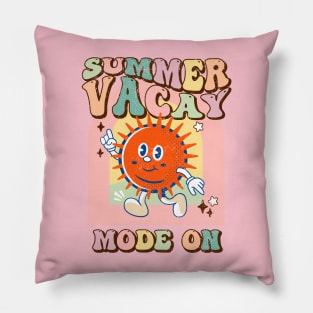 Retro Summer Vacay Mode on Pillow