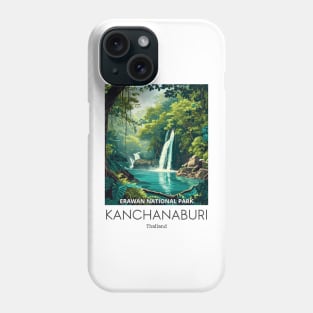 A Vintage Travel Illustration of Erawan National Park - Thailand Phone Case