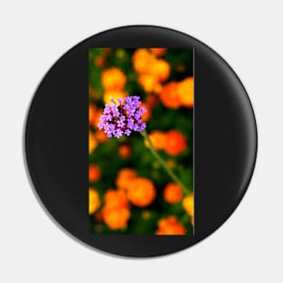 Purple Clump of Flowers Pin