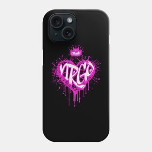 Virgo Graffiti Airbrush Heart Zodiac Sign Birthday Astrology Phone Case