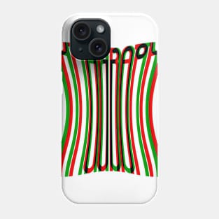 Warped Tall Typography (Red Green Black) Phone Case