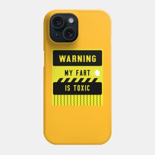 funny warning label sign about fart Phone Case