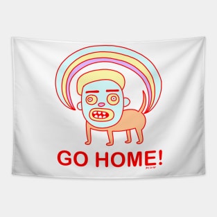 GO HOME! Rainbow Dog Tapestry