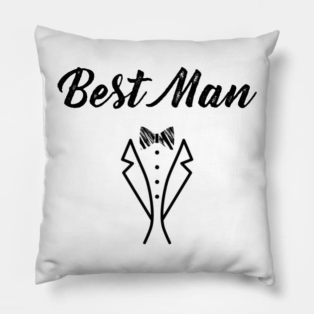 Best Man Bowtie Tuxedo Wedding Gift Pillow by Suniquin