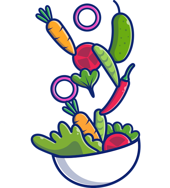 Vegetable Salad Cartoon Kids T-Shirt by Catalyst Labs