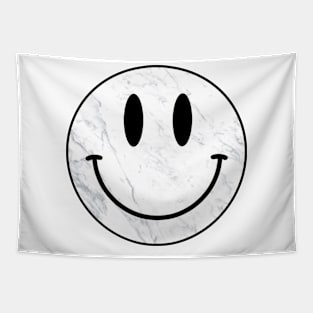 White Marble Smily Face Tapestry