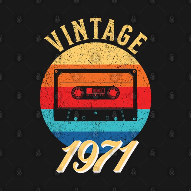 Vintage Year Since 1971 | Cassette | 51st Birthday Gift by jiromie