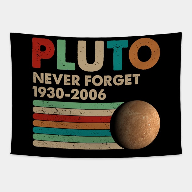 Never Forget Pluto Shirt. Retro Style Funny Space, Science T-Shirt Tapestry by kimmygoderteart