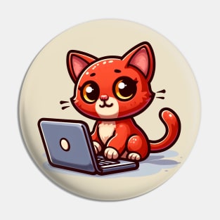 Computer Cat Pin