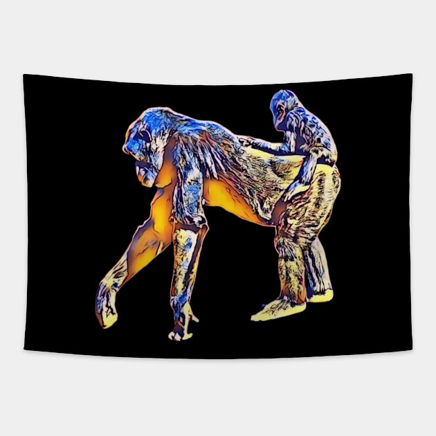 Monkey Tapestry by Nimmersatt