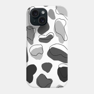 Black and White Solid Color Pebbles Phone Case