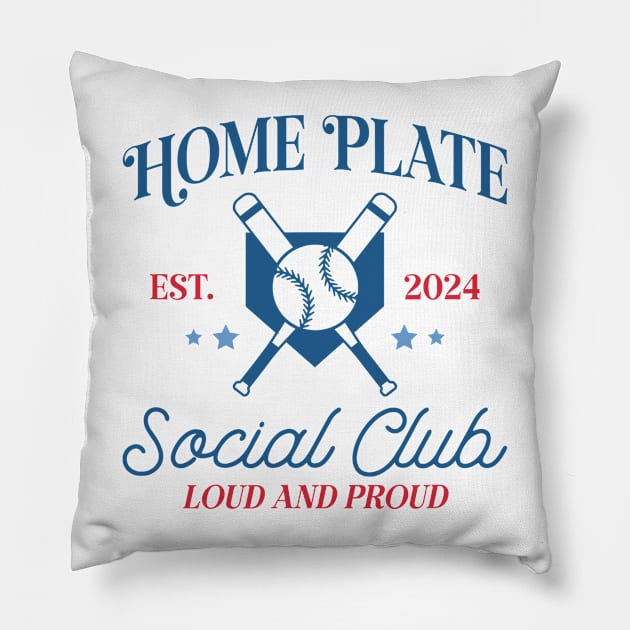 Home Plate Social Club, Midday, Softball Mom, Softball Dad, Softball Game Day, Softball Grandma, Softball Family Pillow by SmilArt