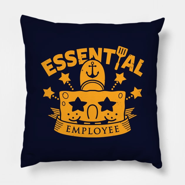 Quarantine Social Distancing Essential Employee Slogan Pillow by BoggsNicolas