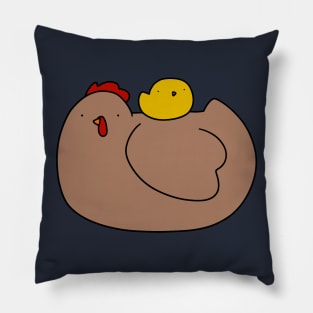 Brown Hen and Yellow Chick Pillow