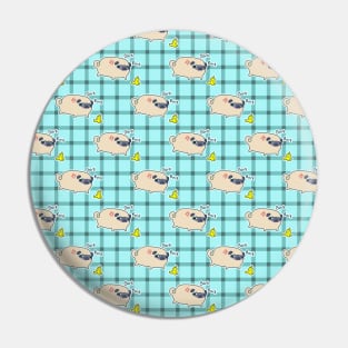 Bork Bork Pug Pattern Pin