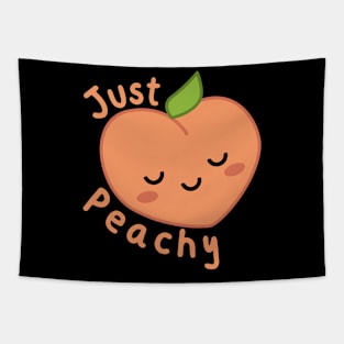 Just Peachy Cute Kawaii Peach Pun Tapestry