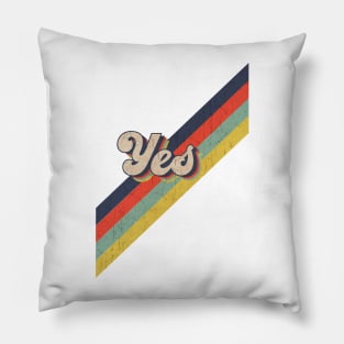 retro vintage color Yes Pillow