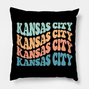 Kansas City wavy retro Pillow