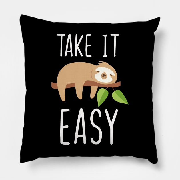 Take IT Easy Sloth Pillow by Imutobi