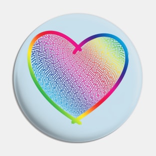 Geometric rainbow heart Pin