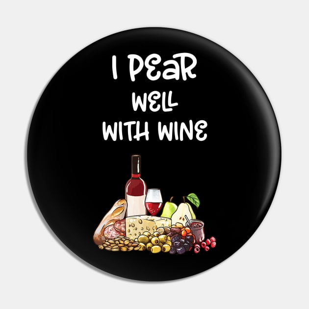 Charcuterie Board Gift Funny Foodie Wine Cheese Pairing Pin by cedricchungerxc