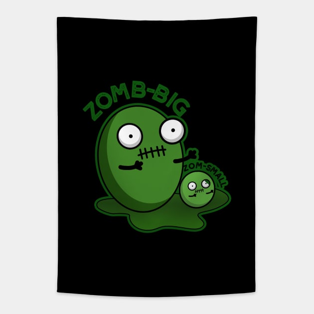 Zom-big Zom-small Cute Halloween Zombie Pun Tapestry by punnybone