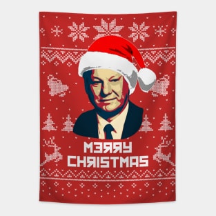 Boris Yeltsin Merry Christmas Tapestry