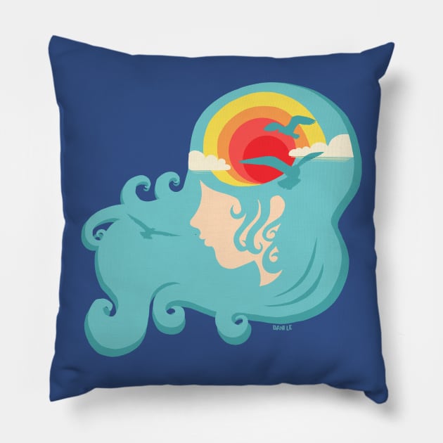 California Dreaming Pillow by LittleBunnySunshine