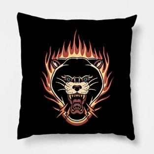 burning panther tattoo Pillow