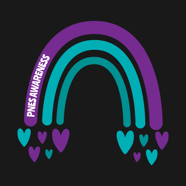 PNES Awareness Rainbow with hearts by Teamtsunami6