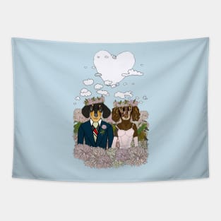 Dachshund Lovers - Honeymoon Tapestry