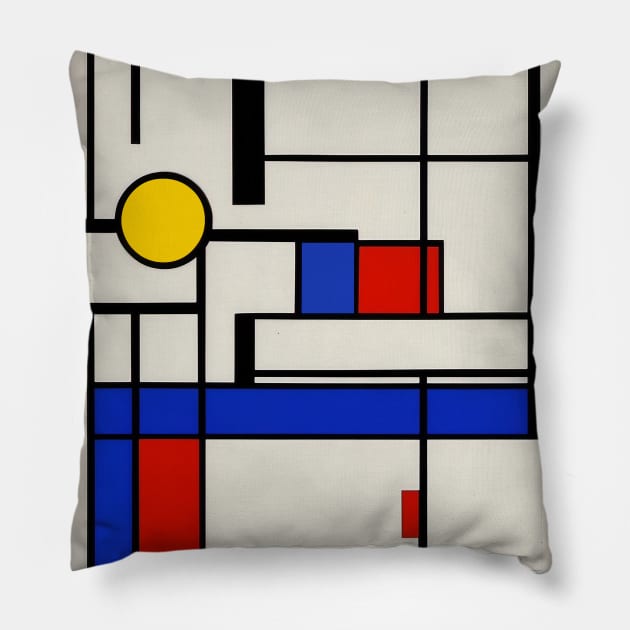 Mondrian style art design Pillow by City HiStories