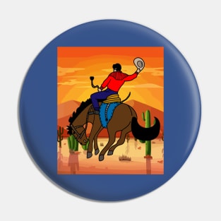 Rodeo Riding On A Horse Pin