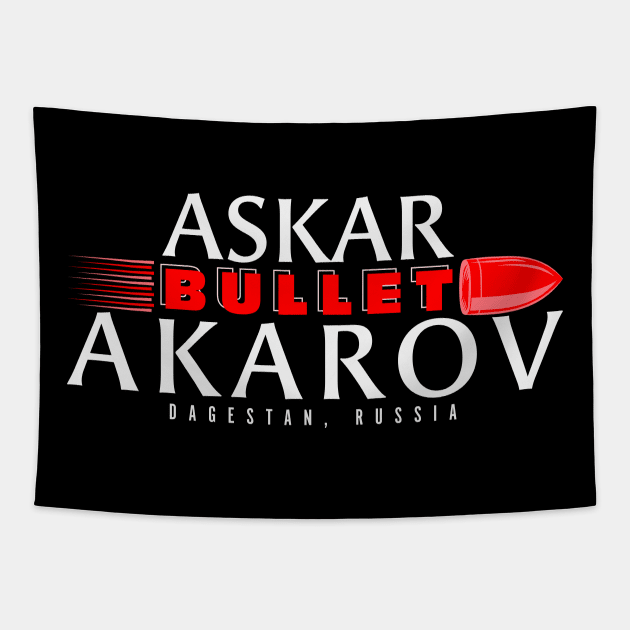 Askar Akarov Bullet Dagestan Russia Tapestry by cagerepubliq