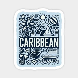 Vintage Caribbean Typography Design Magnet