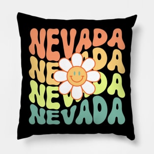 Nevada Groovy Daisy Travel Wanderlust State Pillow