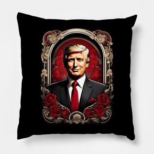 Donald Trump 2024 MAGA retro vintage floral design Pillow