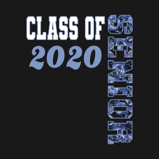 Senior Class 2020 Floral Blue High School Graduation Gift T-Shirt