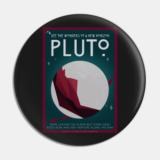 Art Deco Space Travel Poster - Pluto Pin