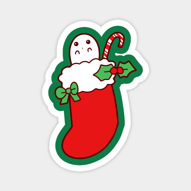 Cute Christmas Stocking Ghost Magnet by saradaboru