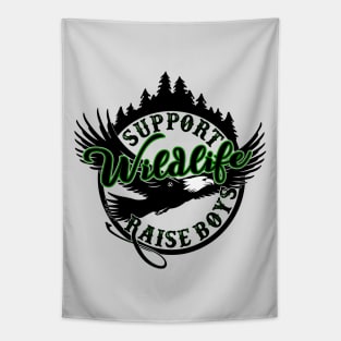 Support Wildlife Raise Boys Green Tapestry