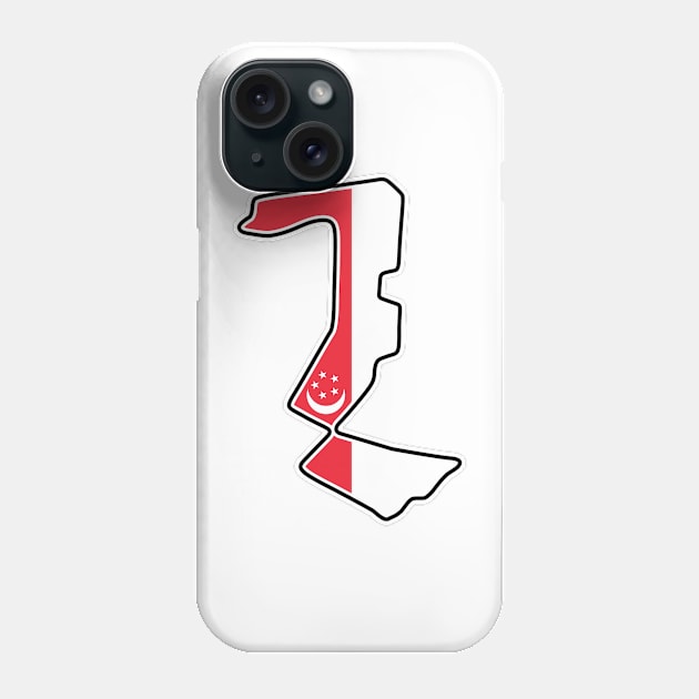 Marina Bay Street Circuit [flag] Phone Case by sednoid