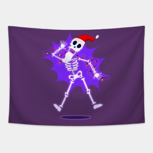 Santa Skeleton Vector Art Tapestry