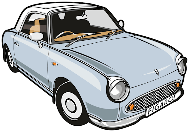 Nissan Figaro Pale Aqua Kids T-Shirt by Jamie Lee Art