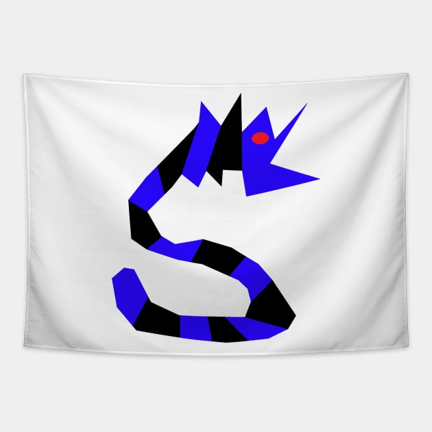 Blue Black Snake Dragon Tapestry by simonjgerber