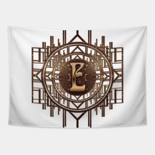 e letter alphabet sticker in luxury vintage design Tapestry