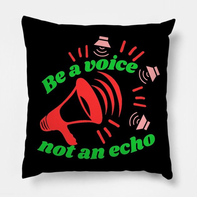 Unleash Your Voice: Inspiring T-Shirt Illustration Pillow by sweetvision