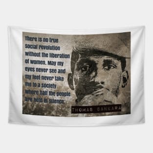 Thomas Sankara quote: "There is no true social revolution without the liberation of women" Tapestry